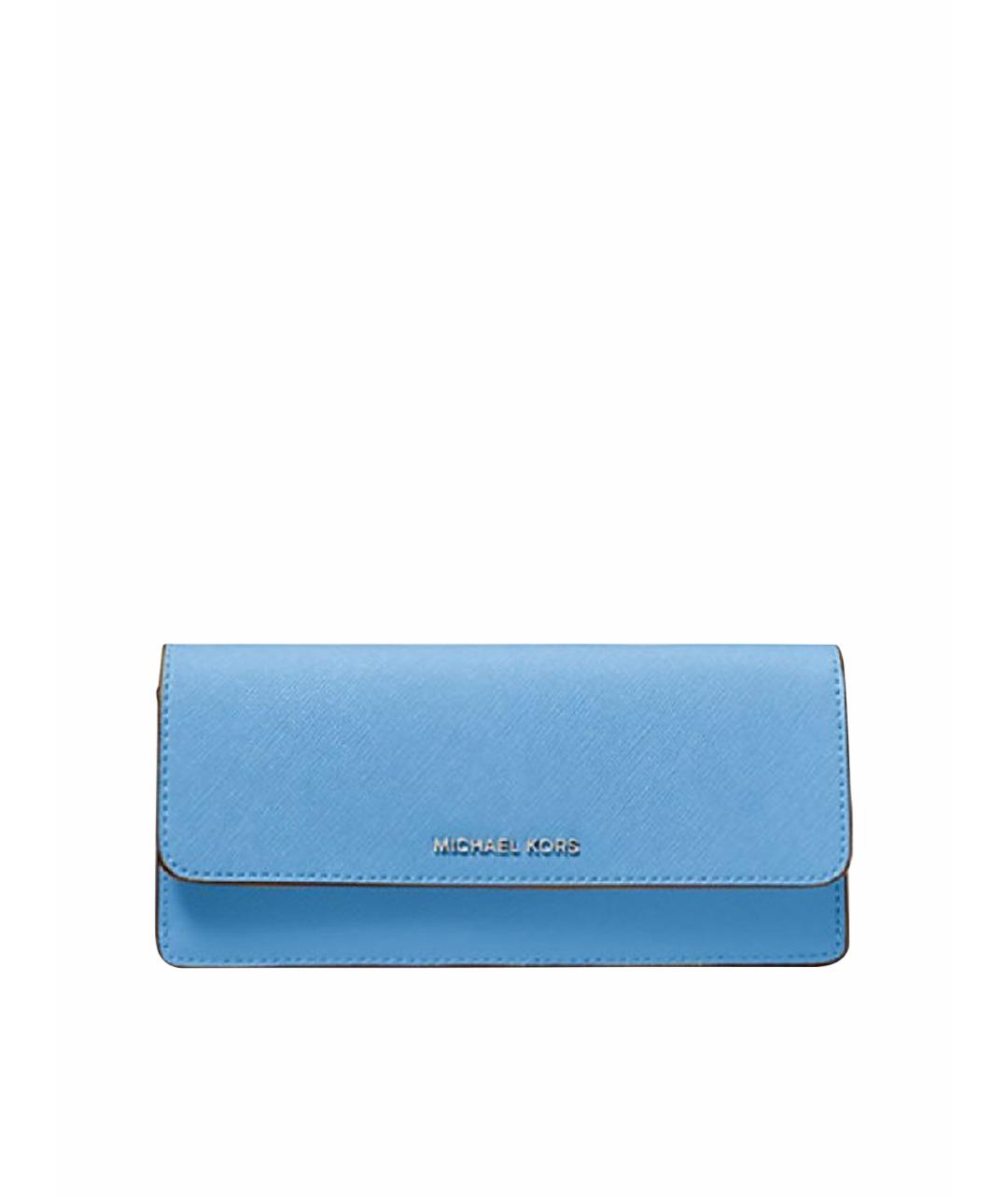 MICHAEL KORS Голубой кожаный кошелек, фото 1
