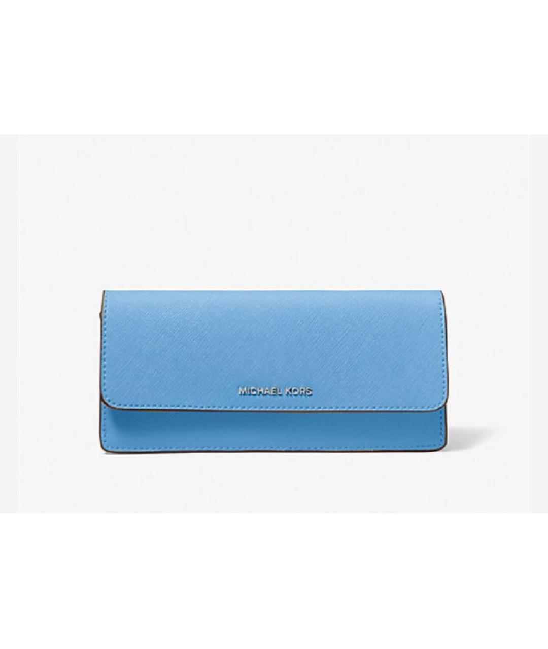 MICHAEL KORS Голубой кожаный кошелек, фото 10
