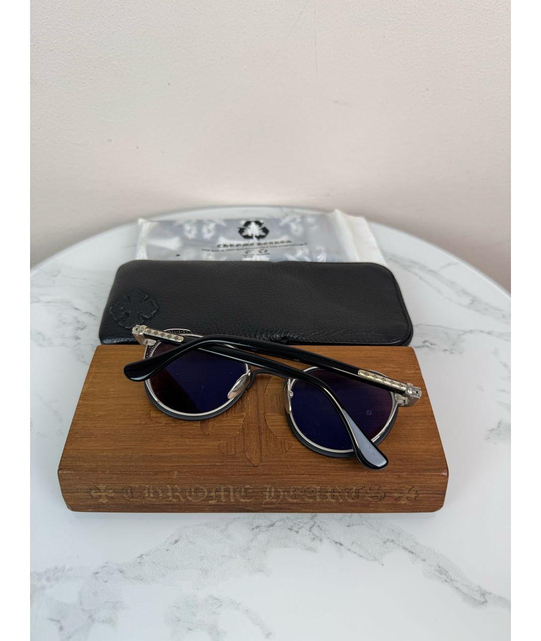 CHROME HEARTS Черные металлические солнцезащитные очки, фото 2