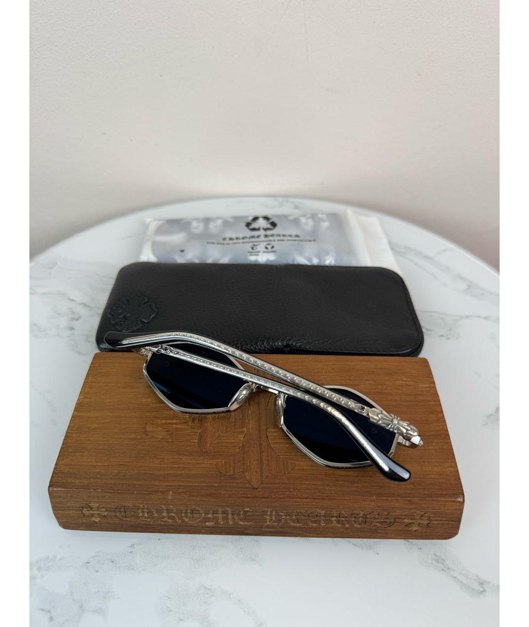 CHROME HEARTS Серебряные металлические солнцезащитные очки, фото 2