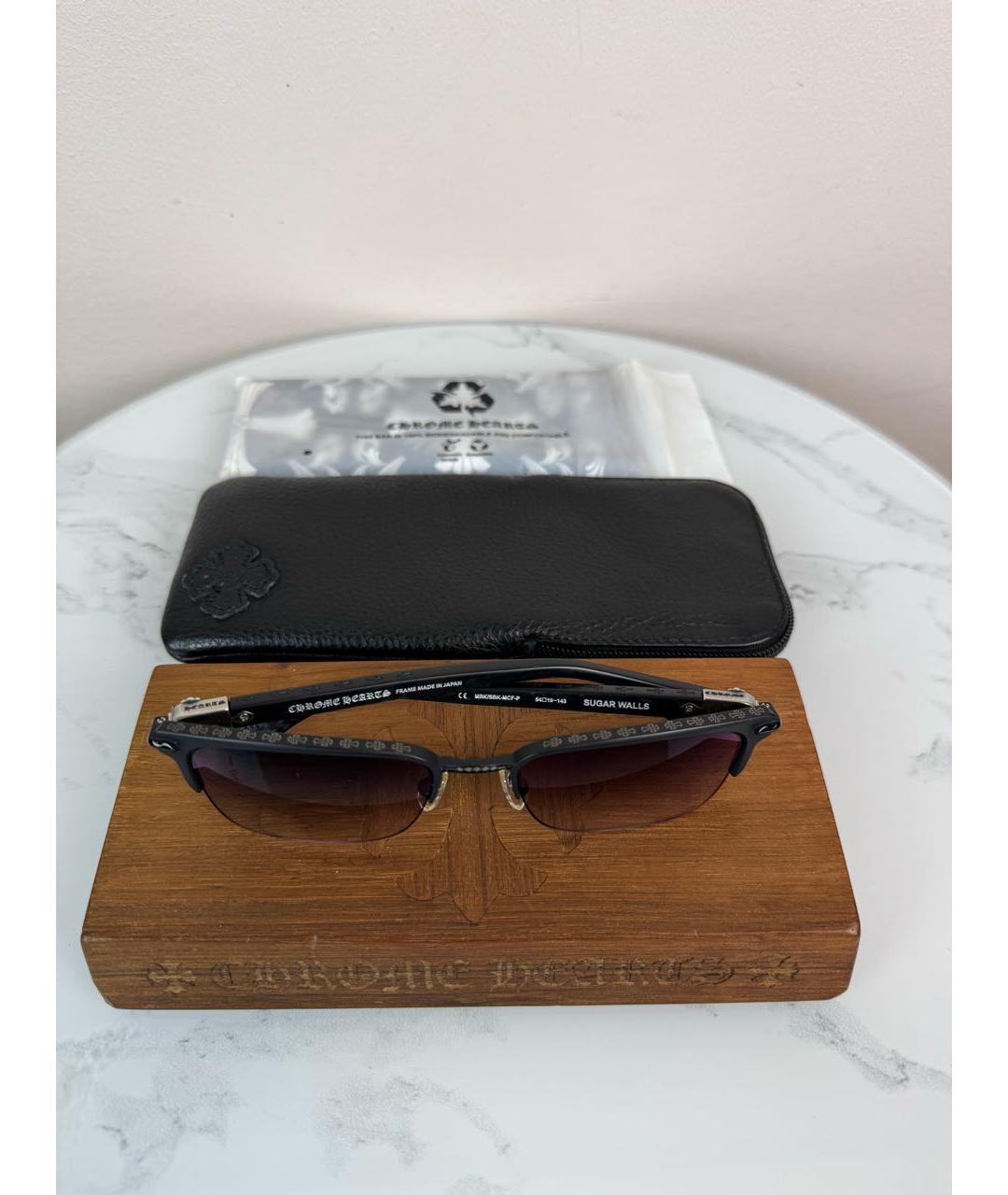 CHROME HEARTS Черные пластиковые солнцезащитные очки, фото 8