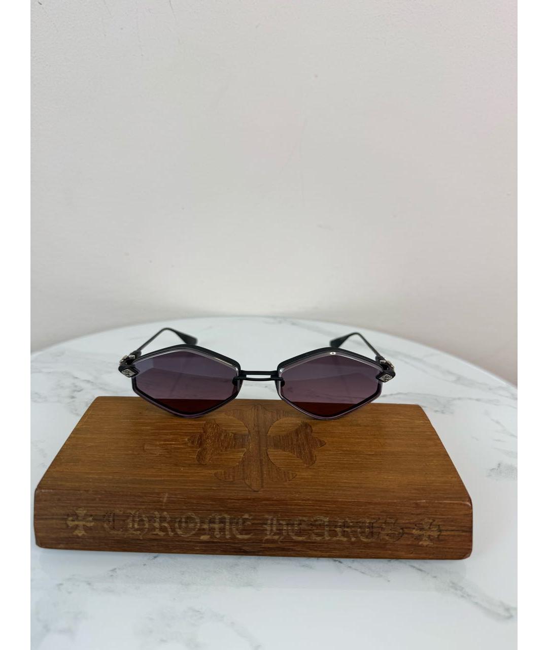 CHROME HEARTS Черные металлические солнцезащитные очки, фото 4