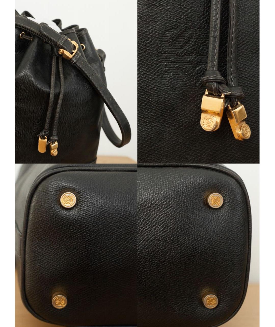 LOEWE Черная кожаная сумка тоут, фото 7