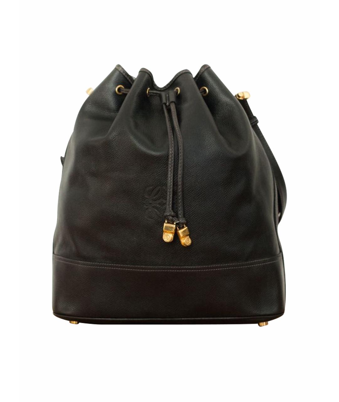 LOEWE Черная кожаная сумка тоут, фото 1