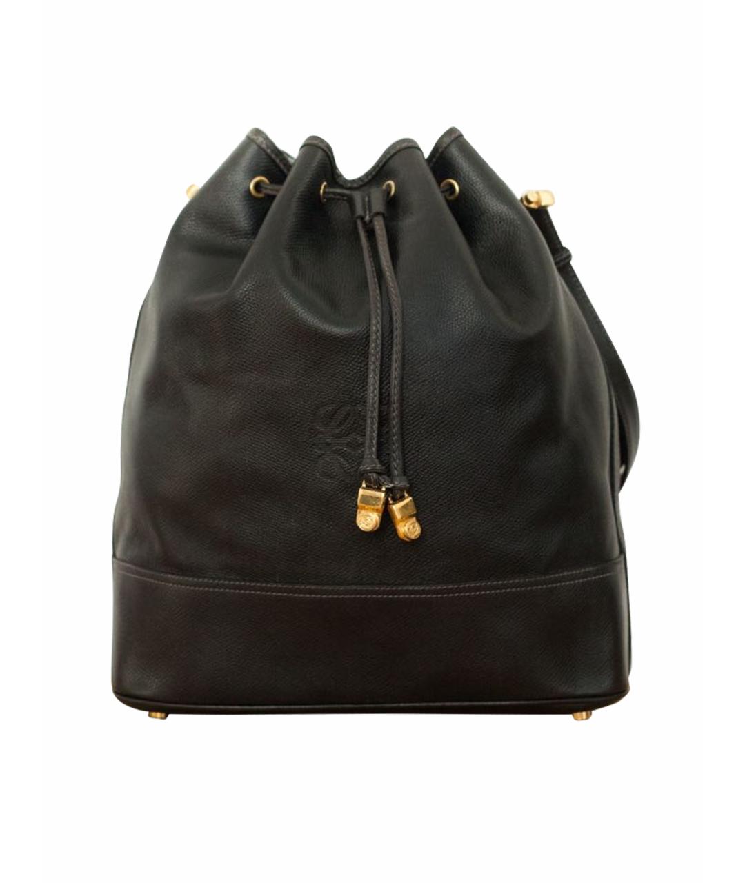 LOEWE Черная кожаная сумка тоут, фото 9