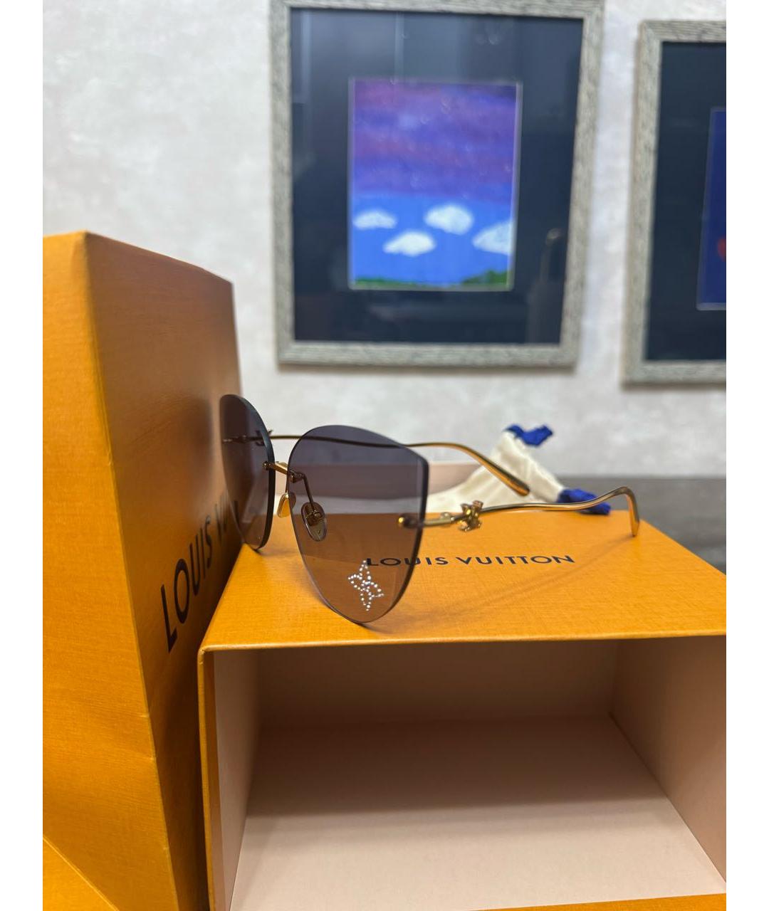 LOUIS VUITTON Антрацитовые металлические солнцезащитные очки, фото 2
