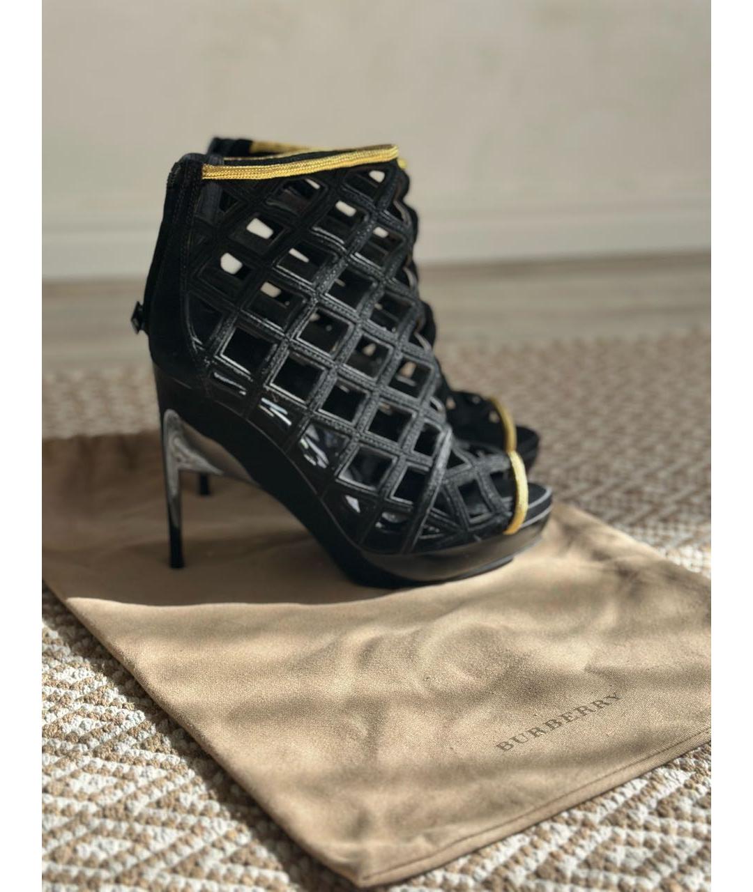 BURBERRY Черные замшевые босоножки, фото 6