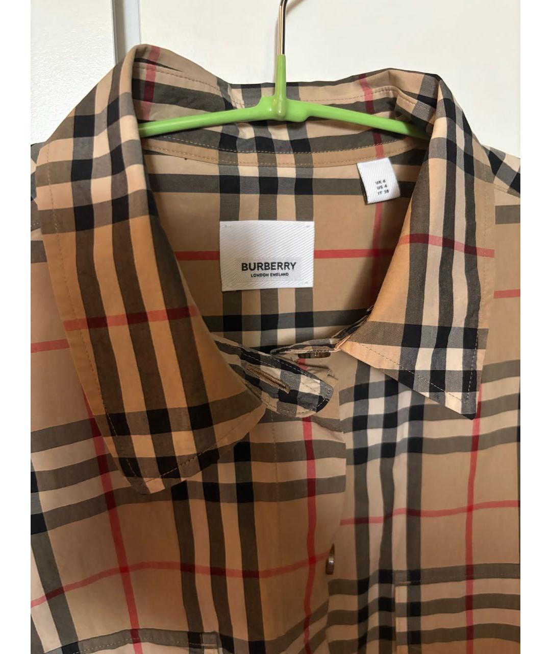 BURBERRY Бежевая хлопковая рубашка, фото 3