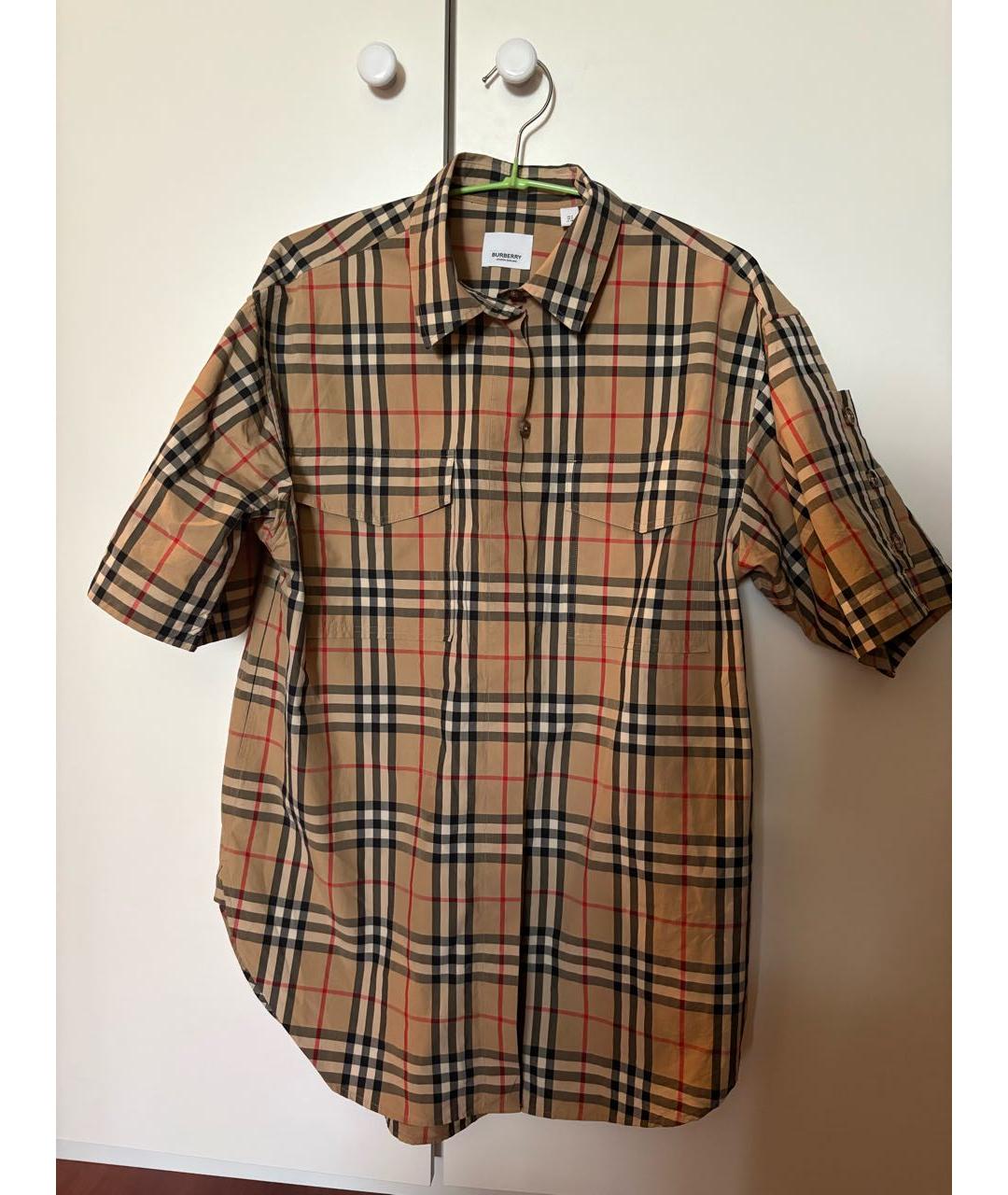 BURBERRY Бежевая хлопковая рубашка, фото 5