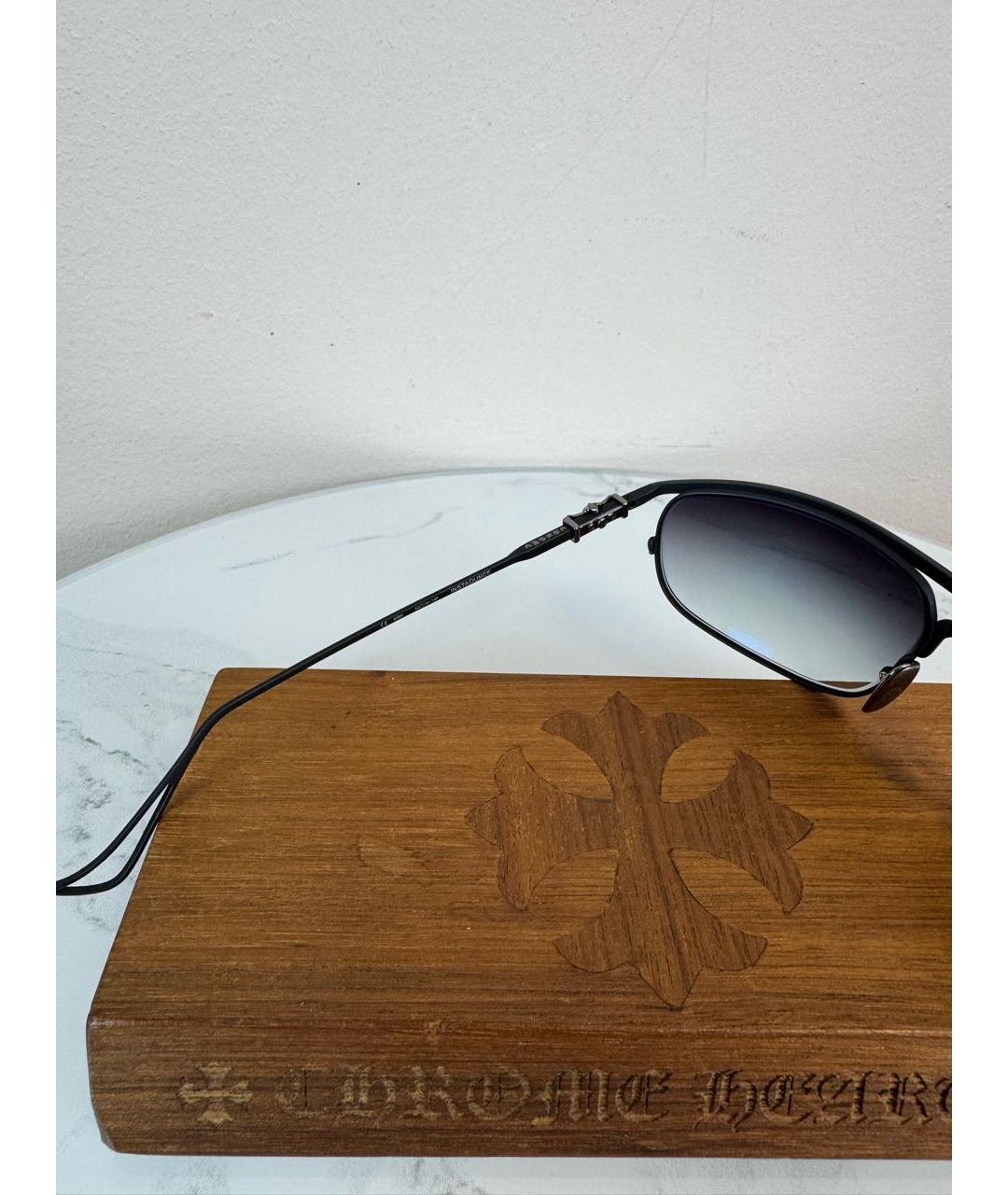 CHROME HEARTS Черные металлические солнцезащитные очки, фото 5