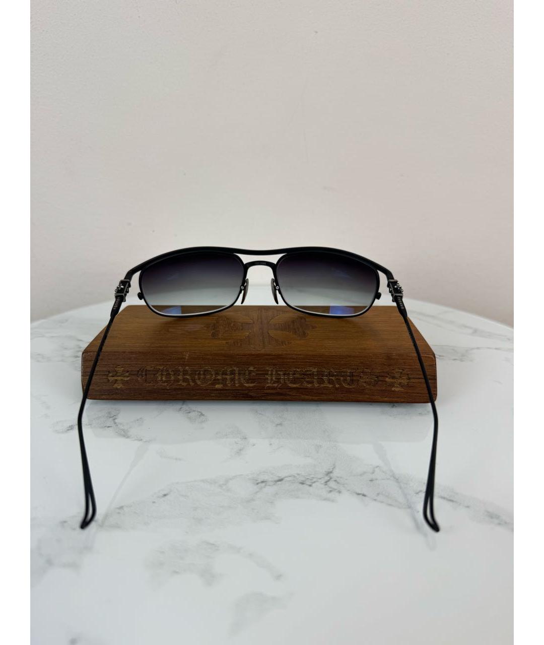 CHROME HEARTS Черные металлические солнцезащитные очки, фото 4