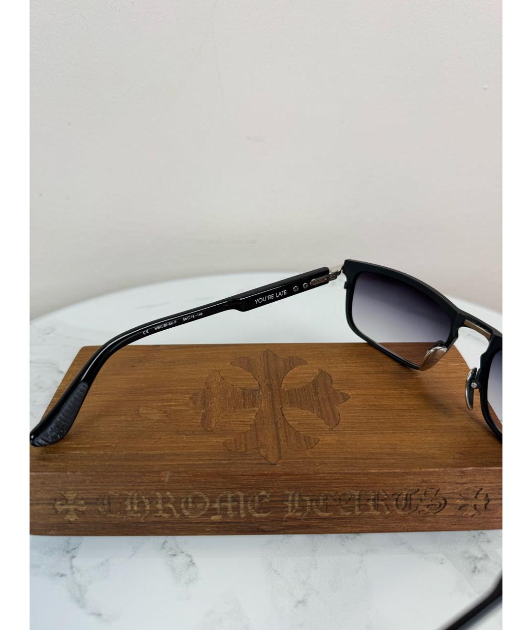 CHROME HEARTS Черные пластиковые солнцезащитные очки, фото 7
