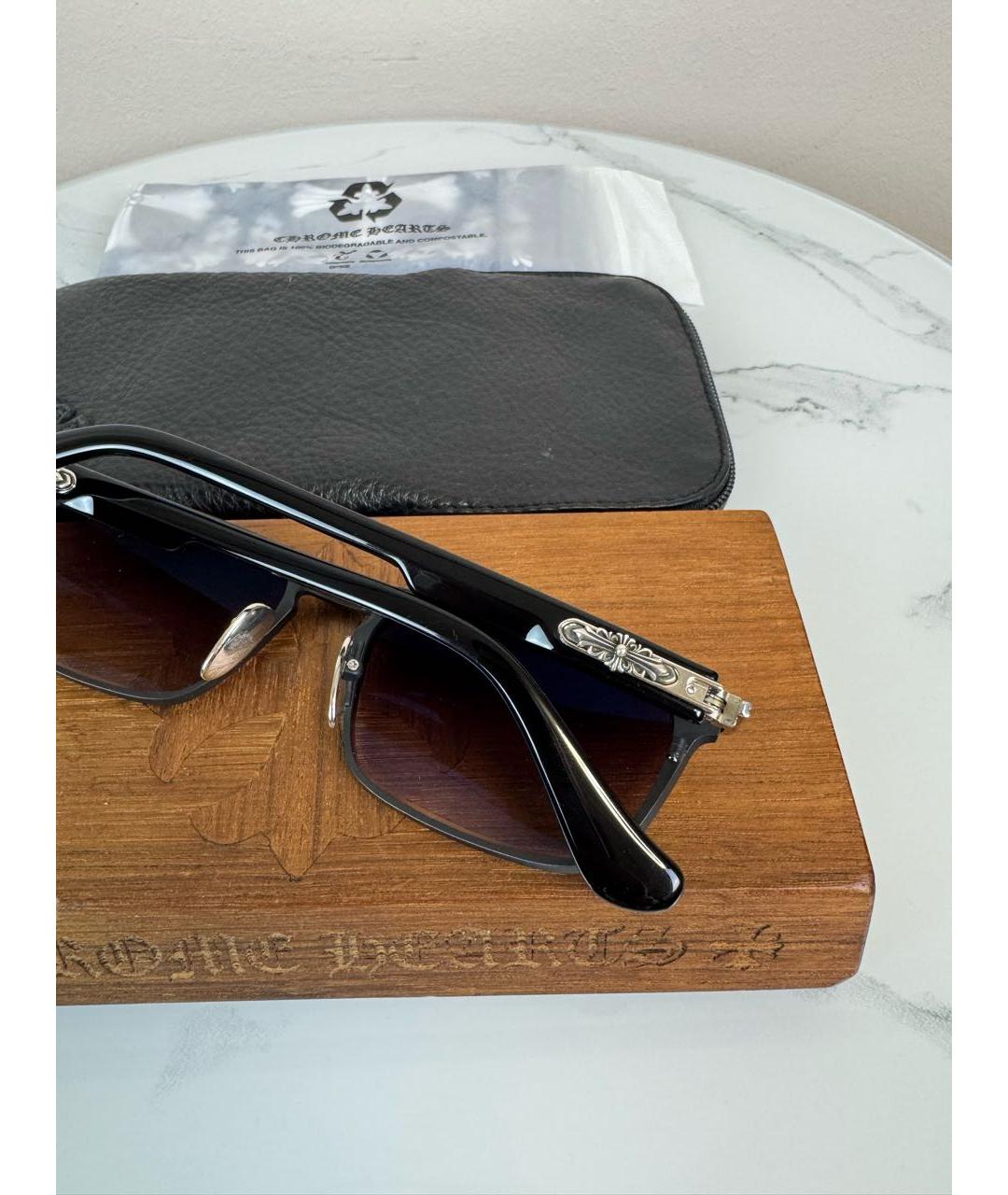 CHROME HEARTS Черные пластиковые солнцезащитные очки, фото 3