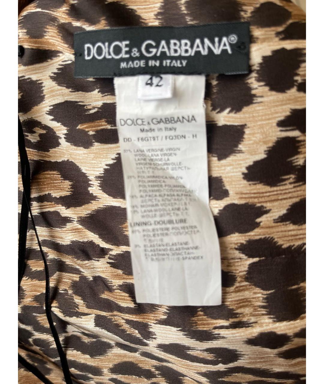 DOLCE&GABBANA Мульти шерстяное повседневное платье, фото 3