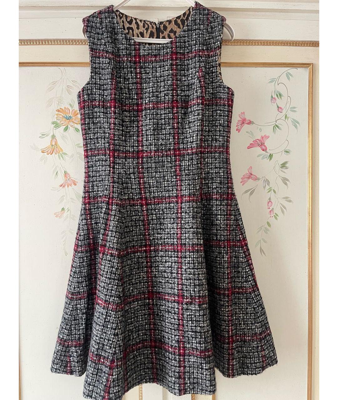 DOLCE&GABBANA Мульти шерстяное повседневное платье, фото 4