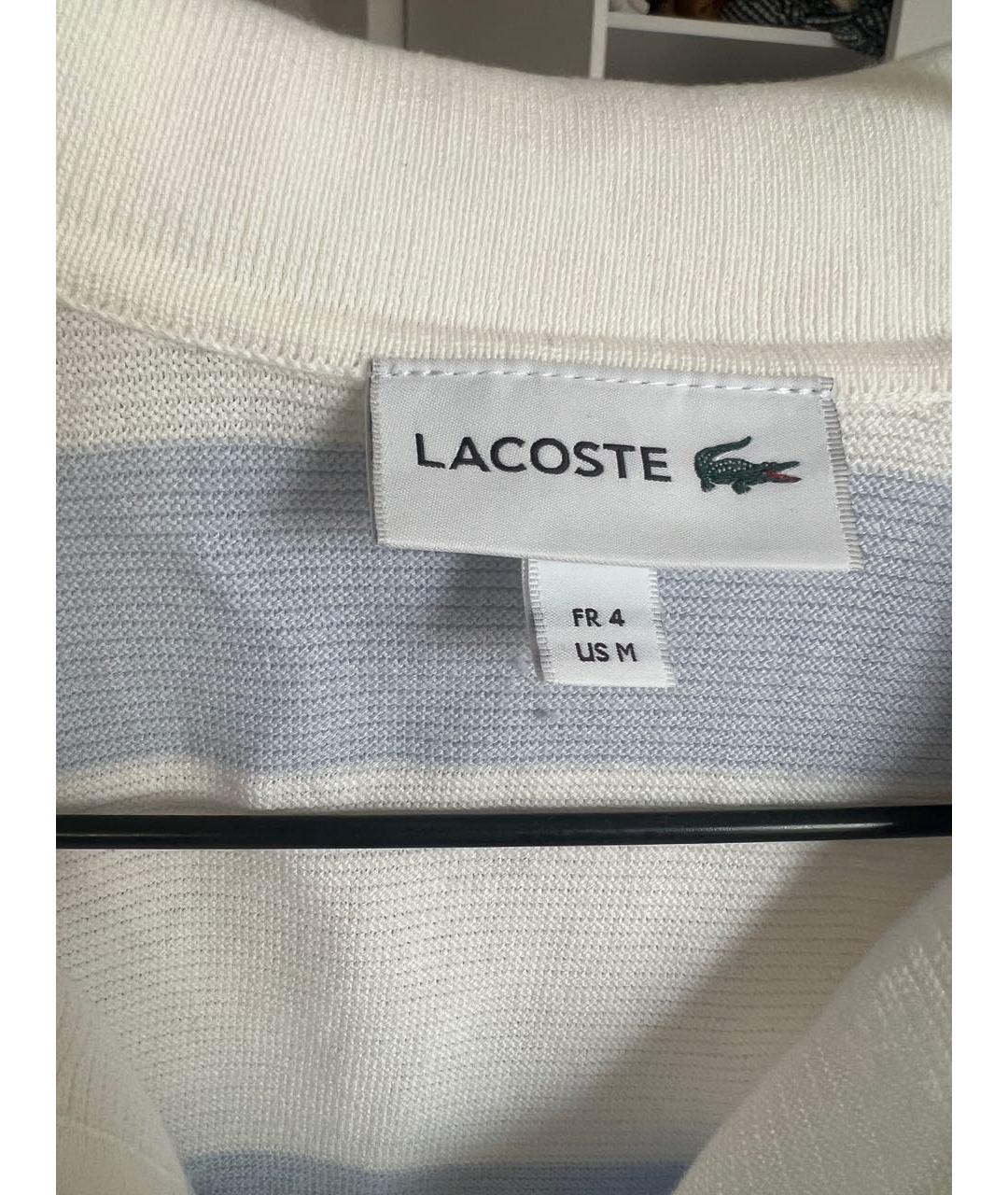 LACOSTE Голубое хлопковое поло с коротким рукавом, фото 3