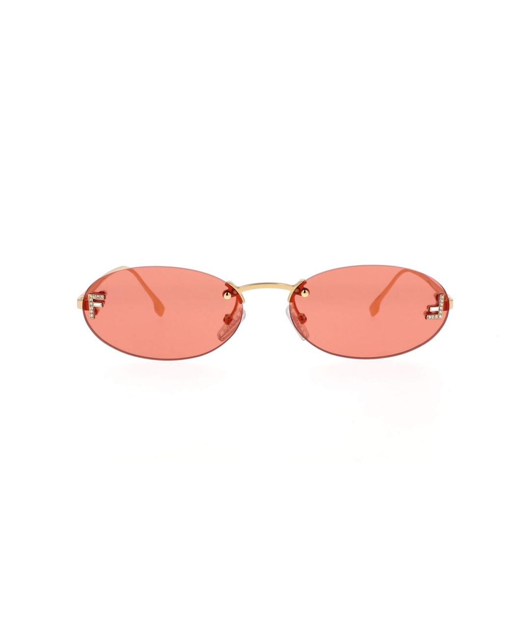 FENDI Оранжевое металлические солнцезащитные очки, фото 1