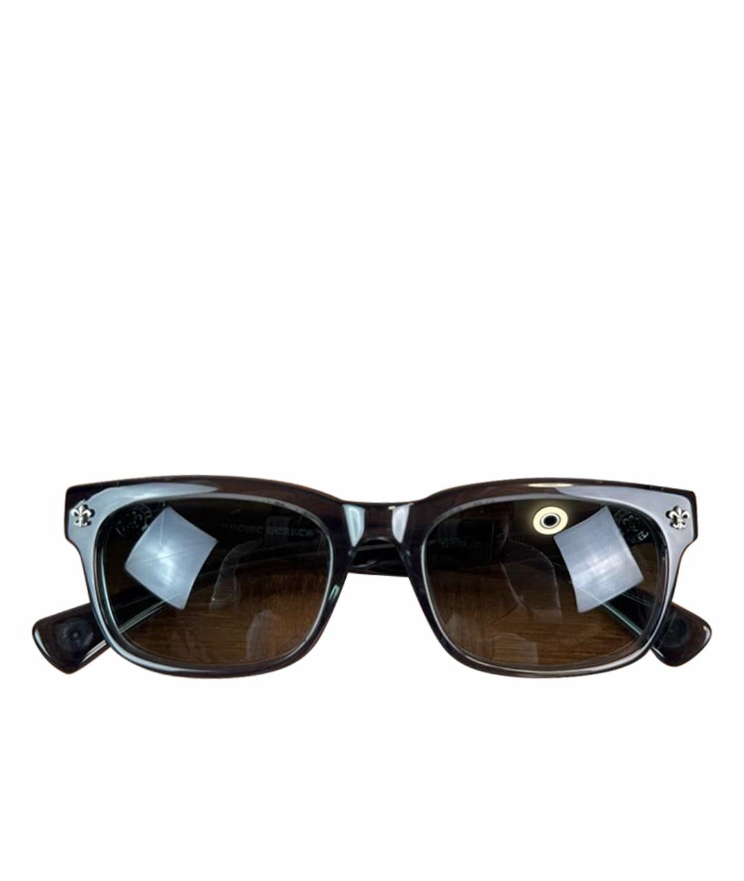 CHROME HEARTS Темно-синие пластиковые солнцезащитные очки, фото 1