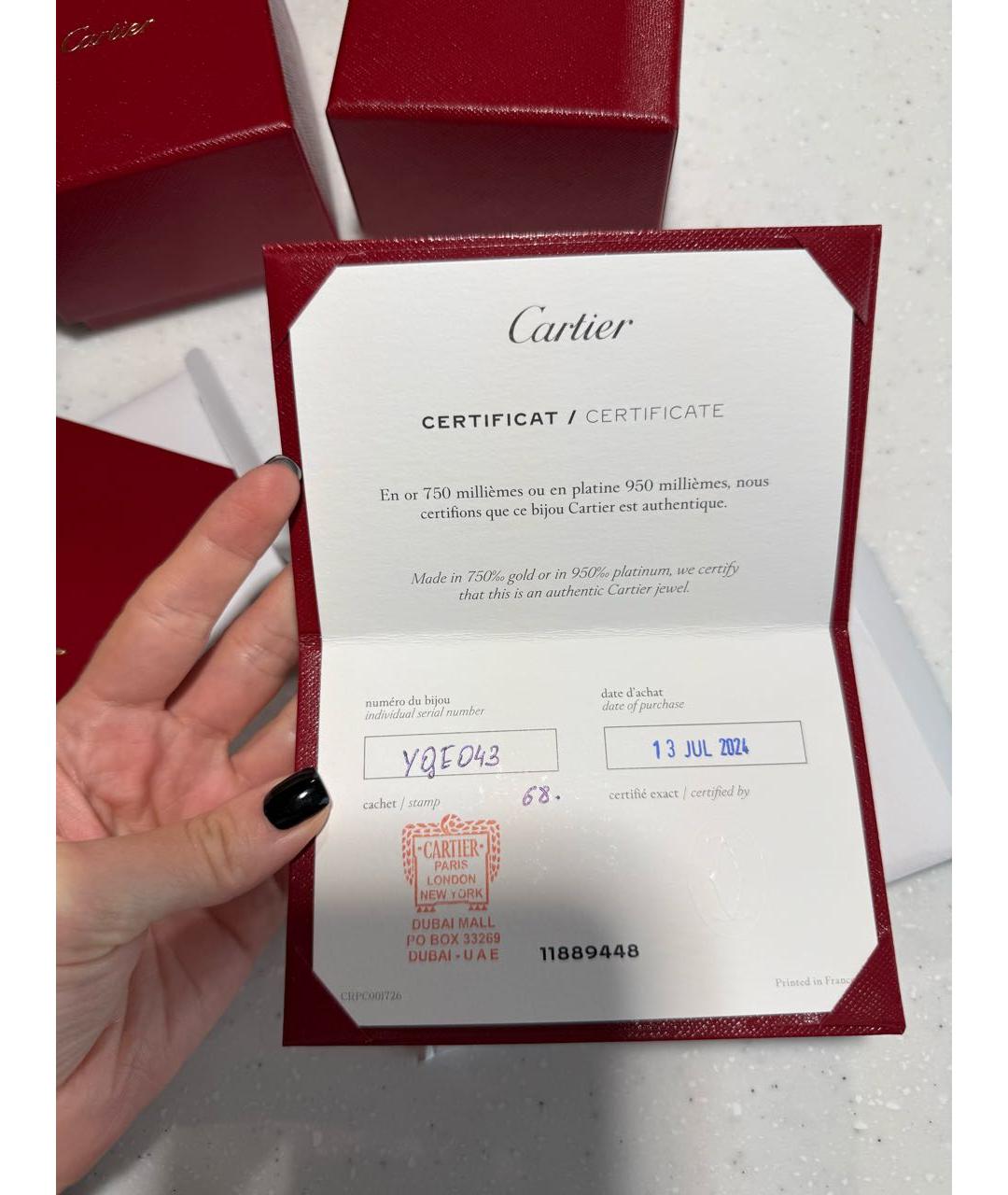 CARTIER Серебряное платиновое кольцо, фото 5