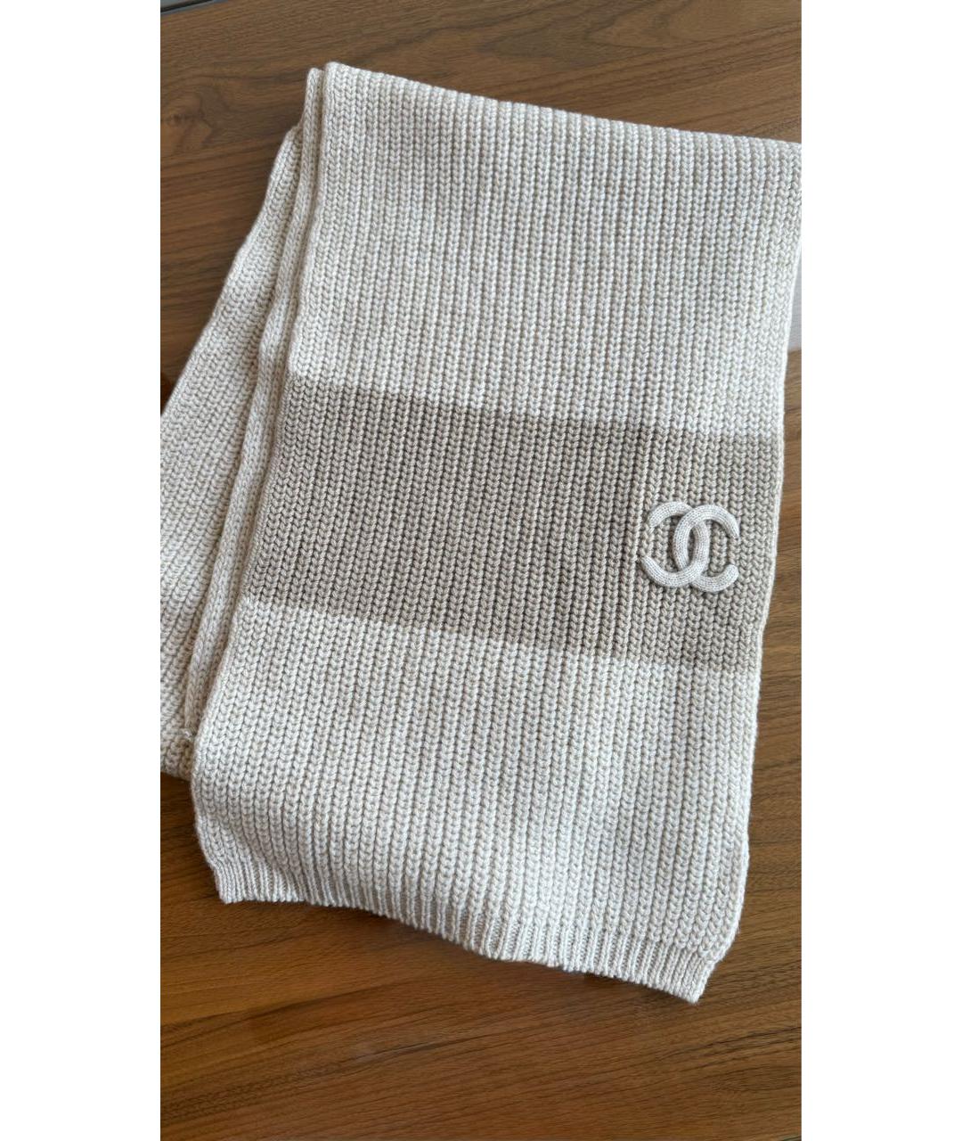 CHANEL Серый шарф, фото 3