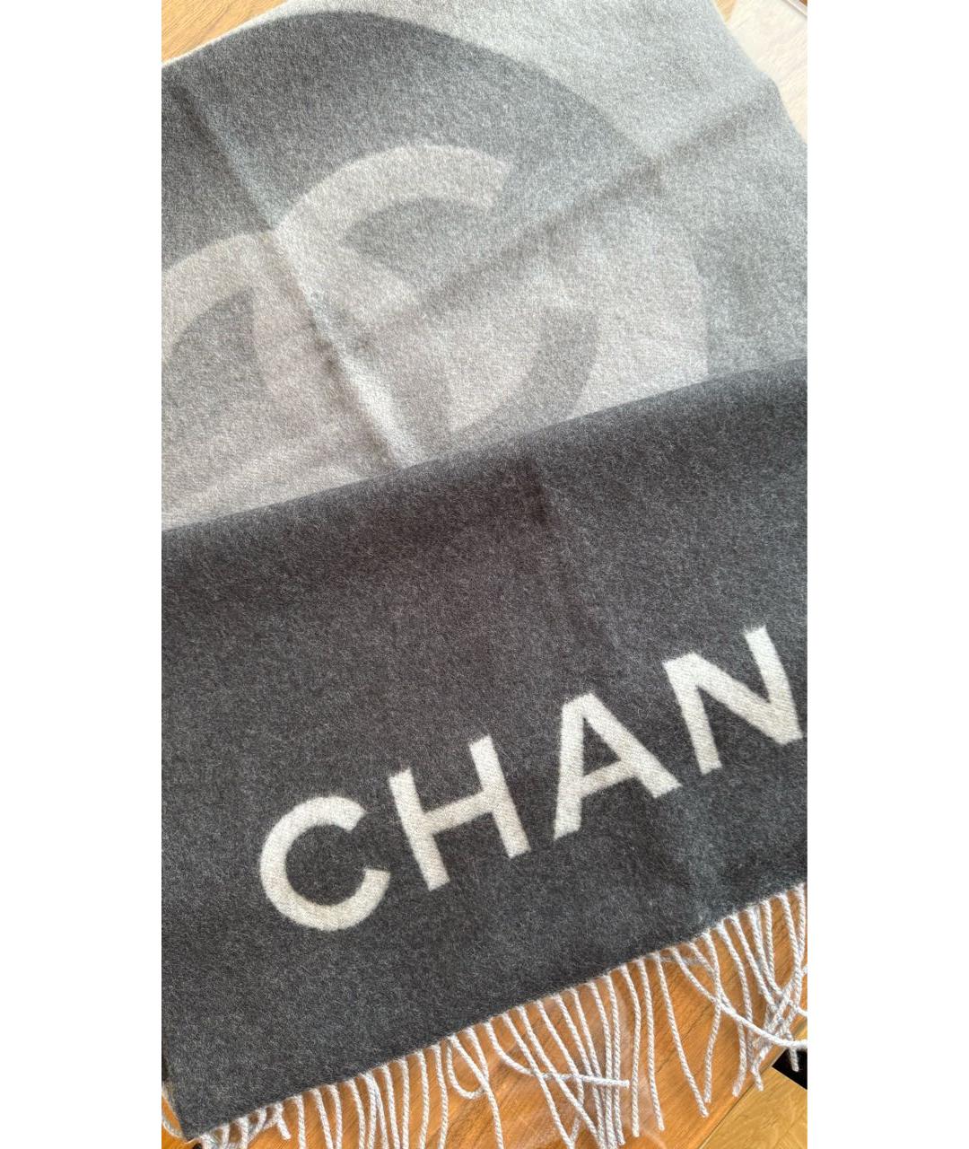 CHANEL Антрацитовый шарф, фото 3