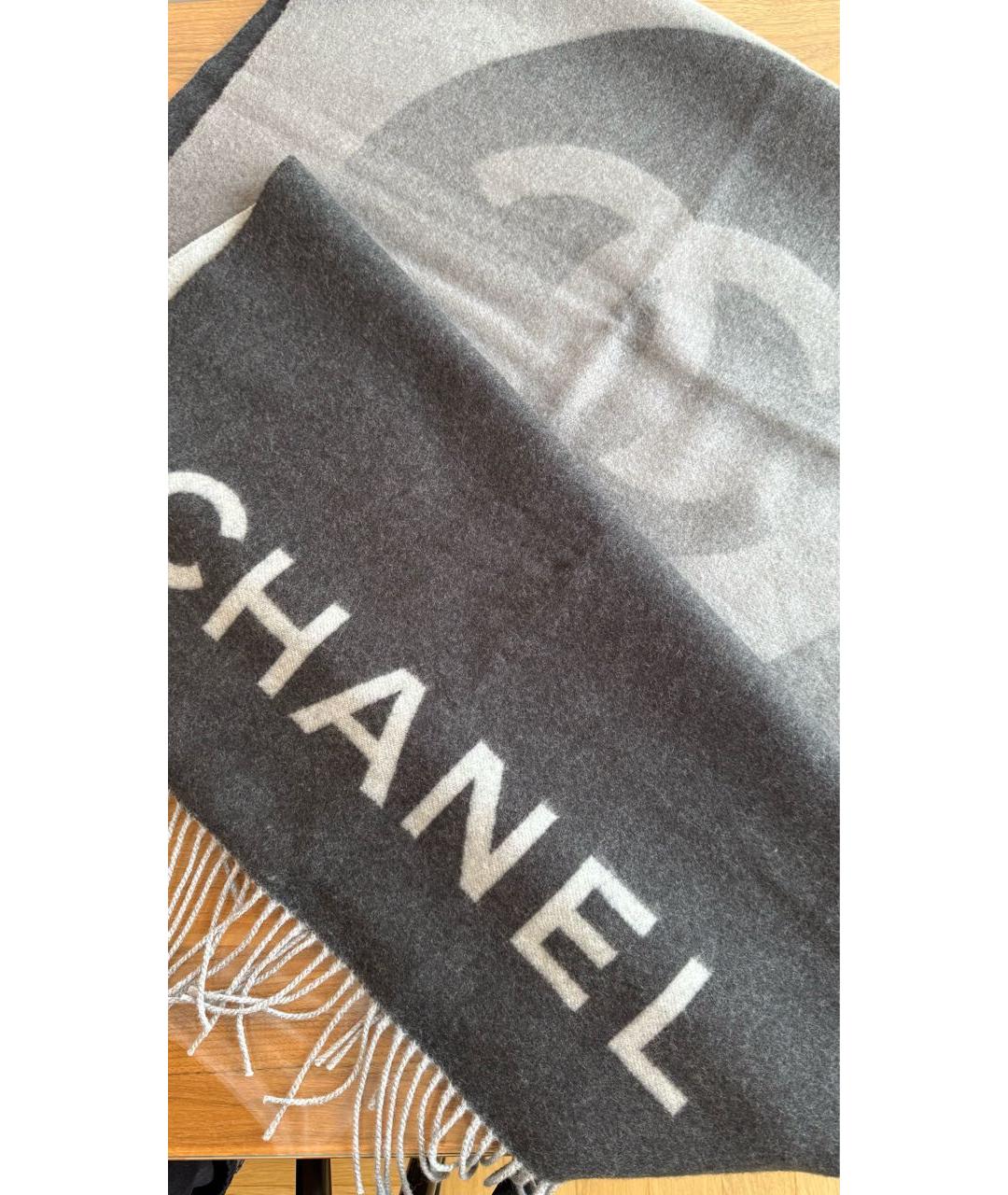 CHANEL Антрацитовый шарф, фото 2