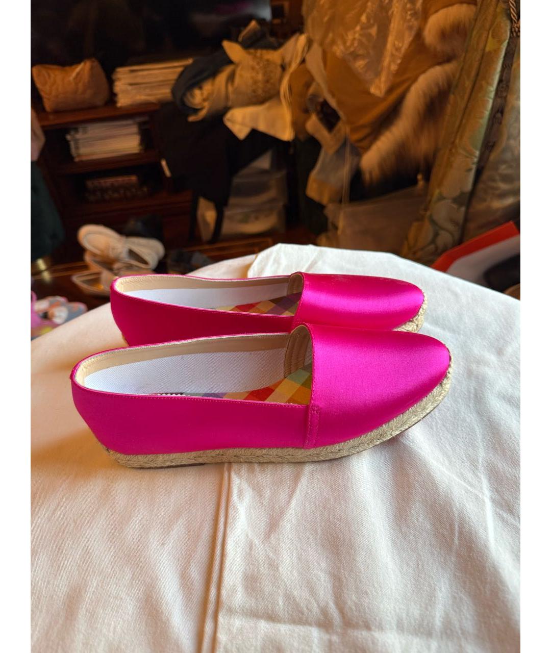 CHRISTIAN LOUBOUTIN Фуксия текстильные эспадрильи, фото 5