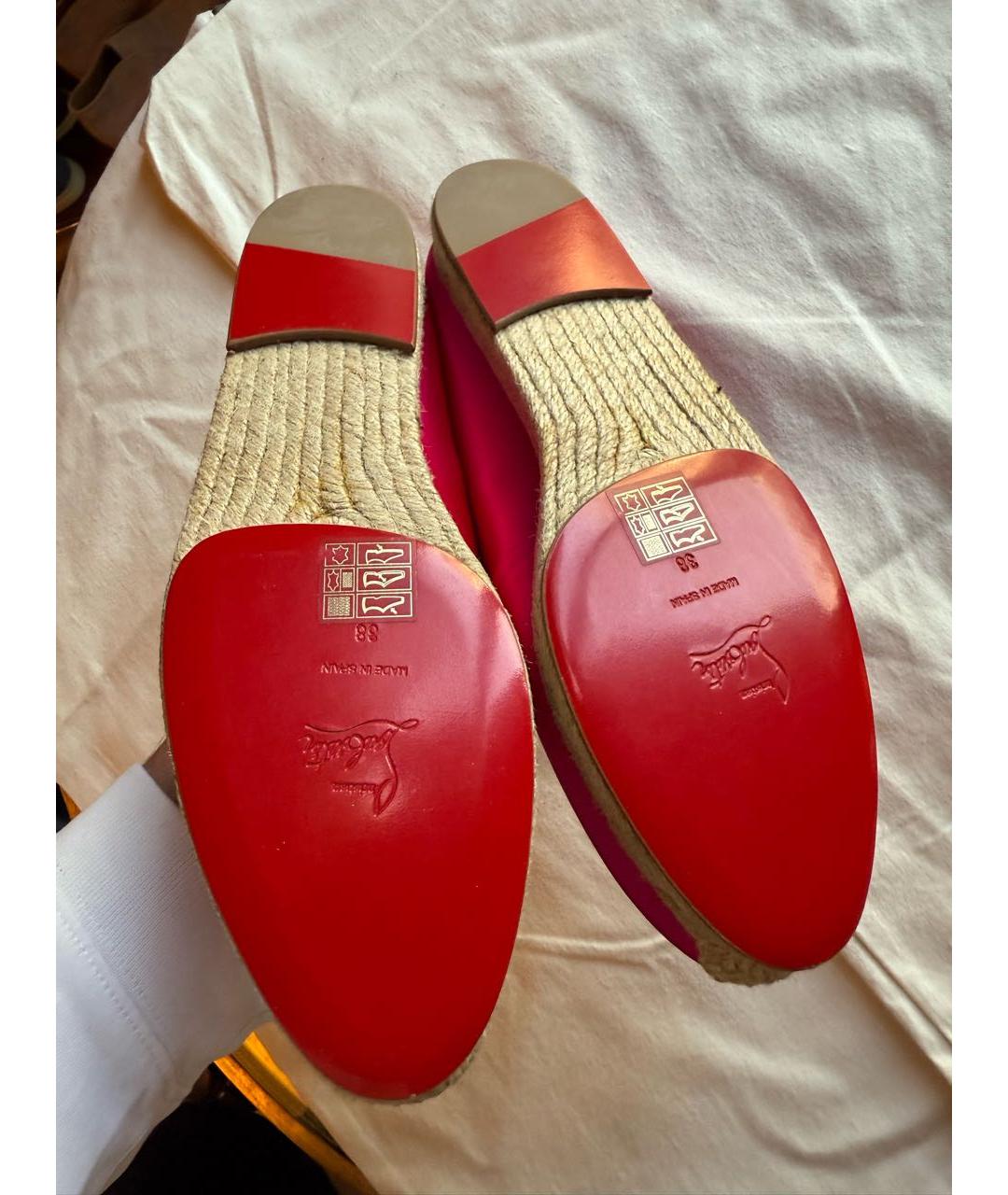CHRISTIAN LOUBOUTIN Фуксия текстильные эспадрильи, фото 4
