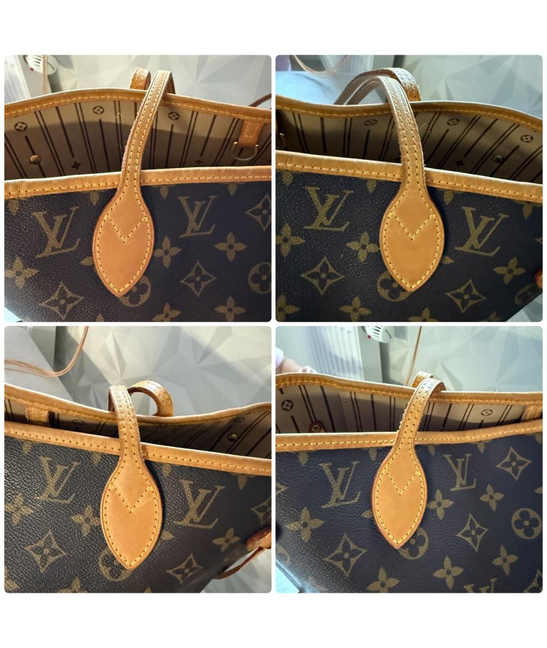 LOUIS VUITTON Коричневая кожаная сумка тоут, фото 5