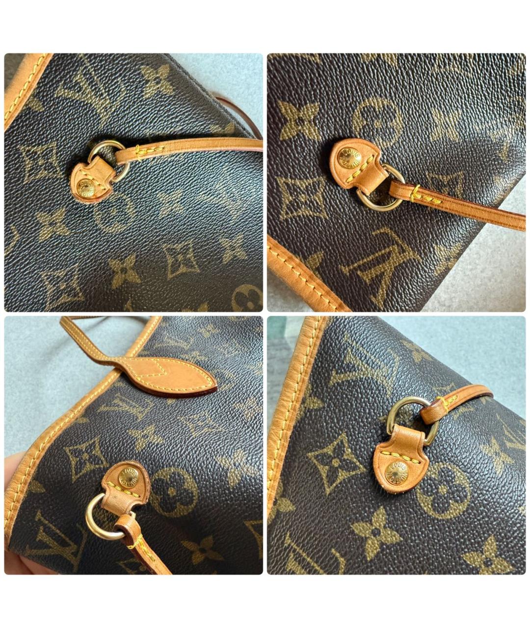 LOUIS VUITTON Коричневая кожаная сумка тоут, фото 6