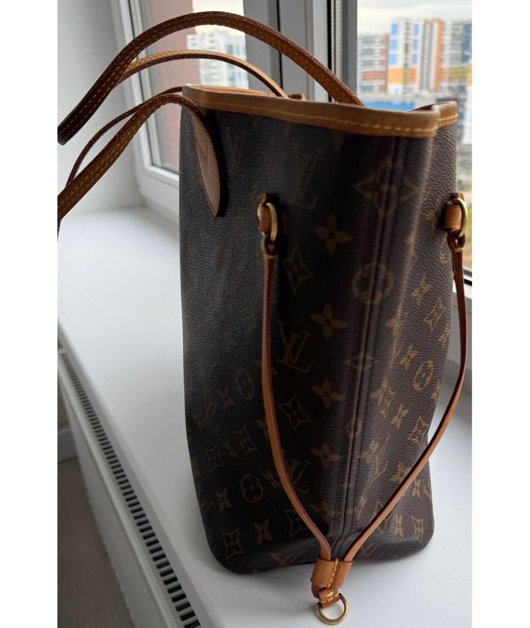 LOUIS VUITTON Коричневая кожаная сумка тоут, фото 2