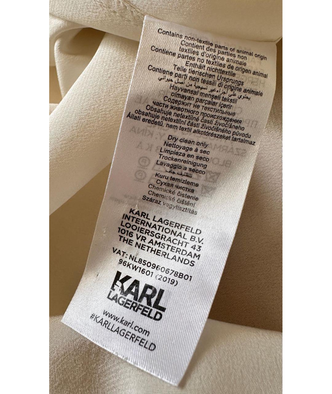 KARL LAGERFELD Белая шелковая блузы, фото 7