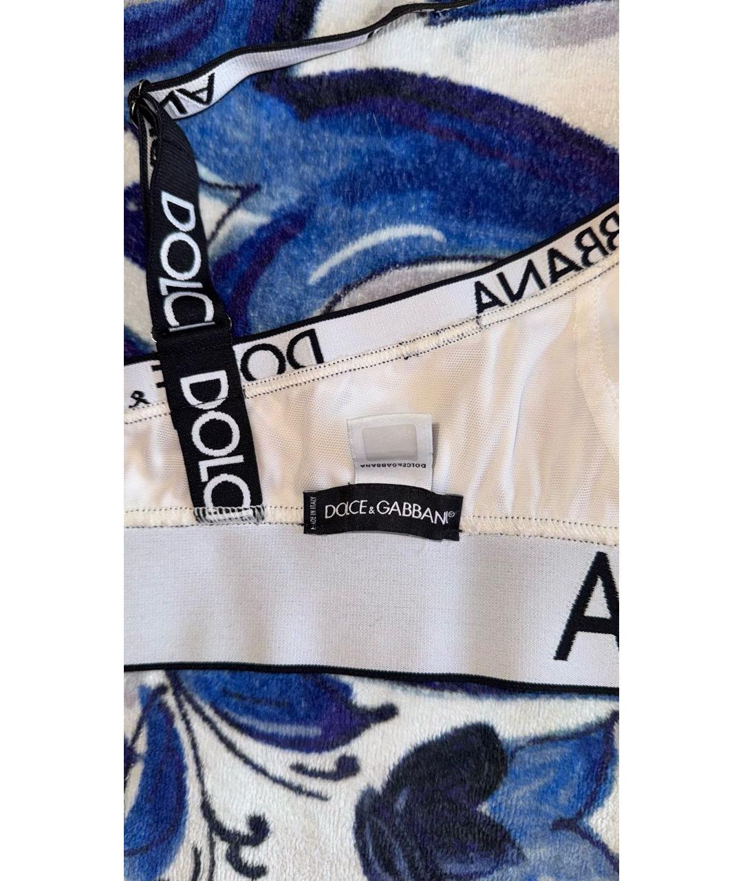 DOLCE&GABBANA Белая атласная майка, фото 3
