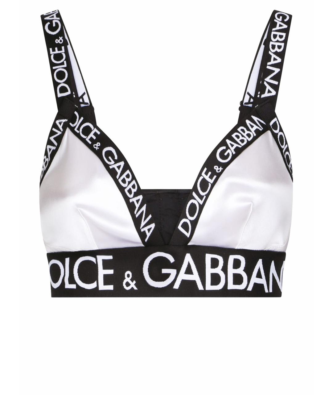 DOLCE&GABBANA Белая атласная майка, фото 1