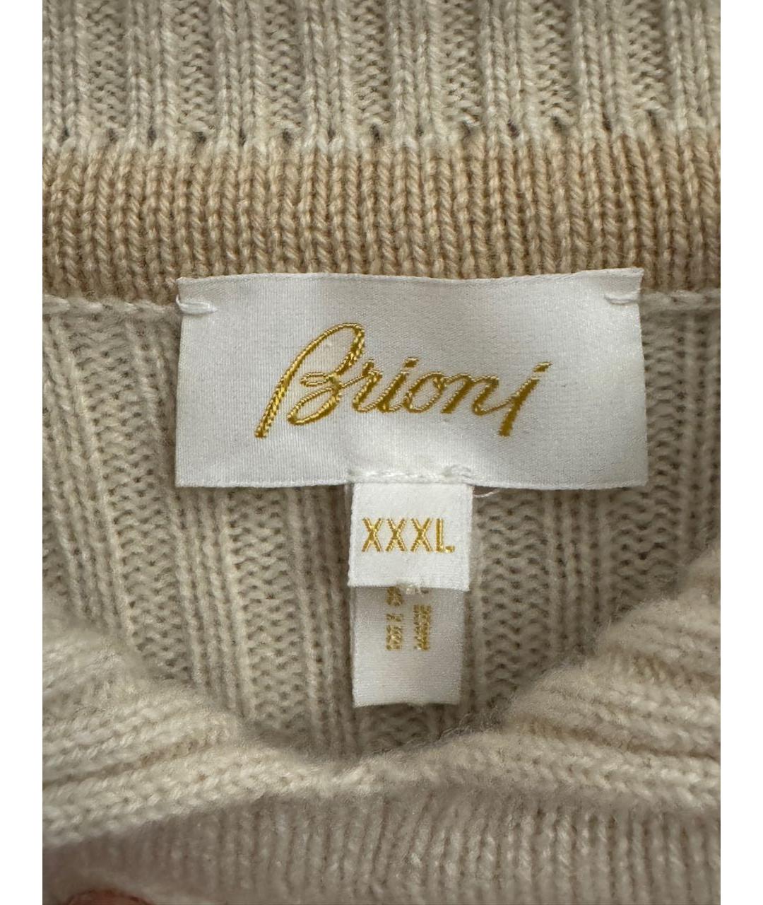 BRIONI Бежевый кашемировый джемпер / свитер, фото 3