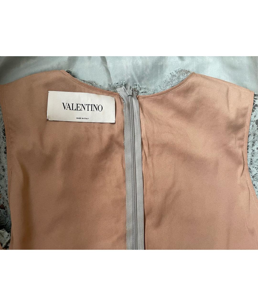 VALENTINO Голубое шерстяное повседневное платье, фото 3