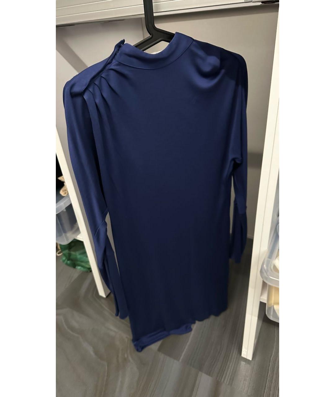SAINT LAURENT Темно-синее вискозное коктейльное платье, фото 4
