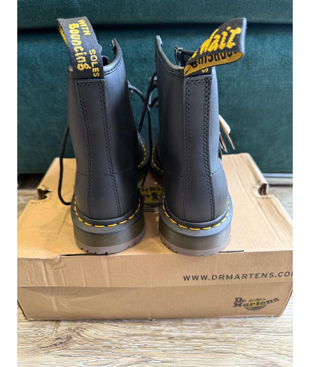 DR. MARTENS Черные кожаные ботинки, фото 3