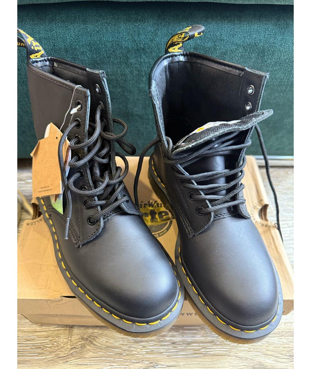 DR. MARTENS Черные кожаные ботинки, фото 4