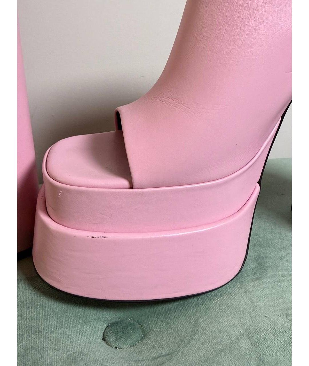 VERSACE Розовые кожаные босоножки, фото 6