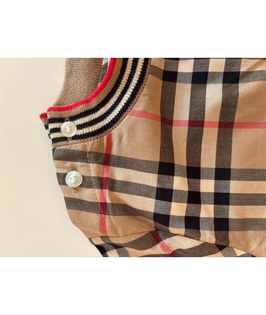 BURBERRY KIDS Коричневый хлопковый комбинезон, фото 4