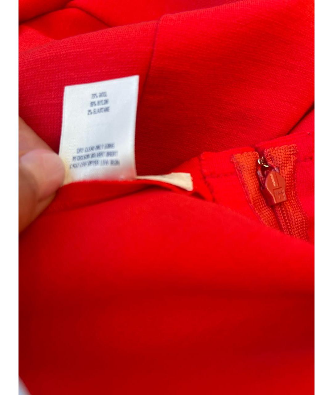 OSCAR DE LA RENTA Красное шерстяное повседневное платье, фото 4