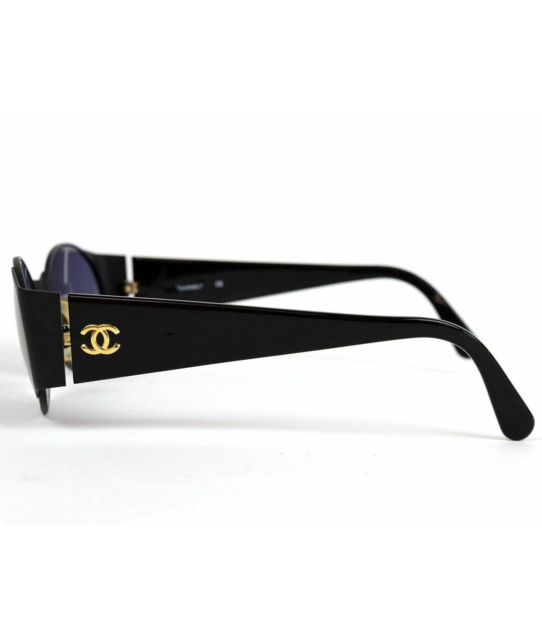 CHANEL VINTAGE Черные пластиковые солнцезащитные очки, фото 4