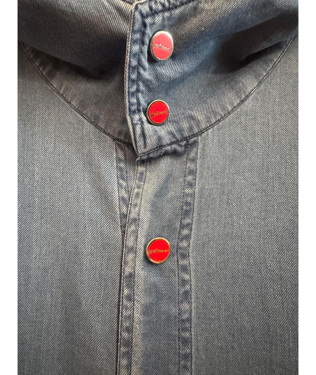 KITON Голубая хлопковая кэжуал рубашка, фото 3