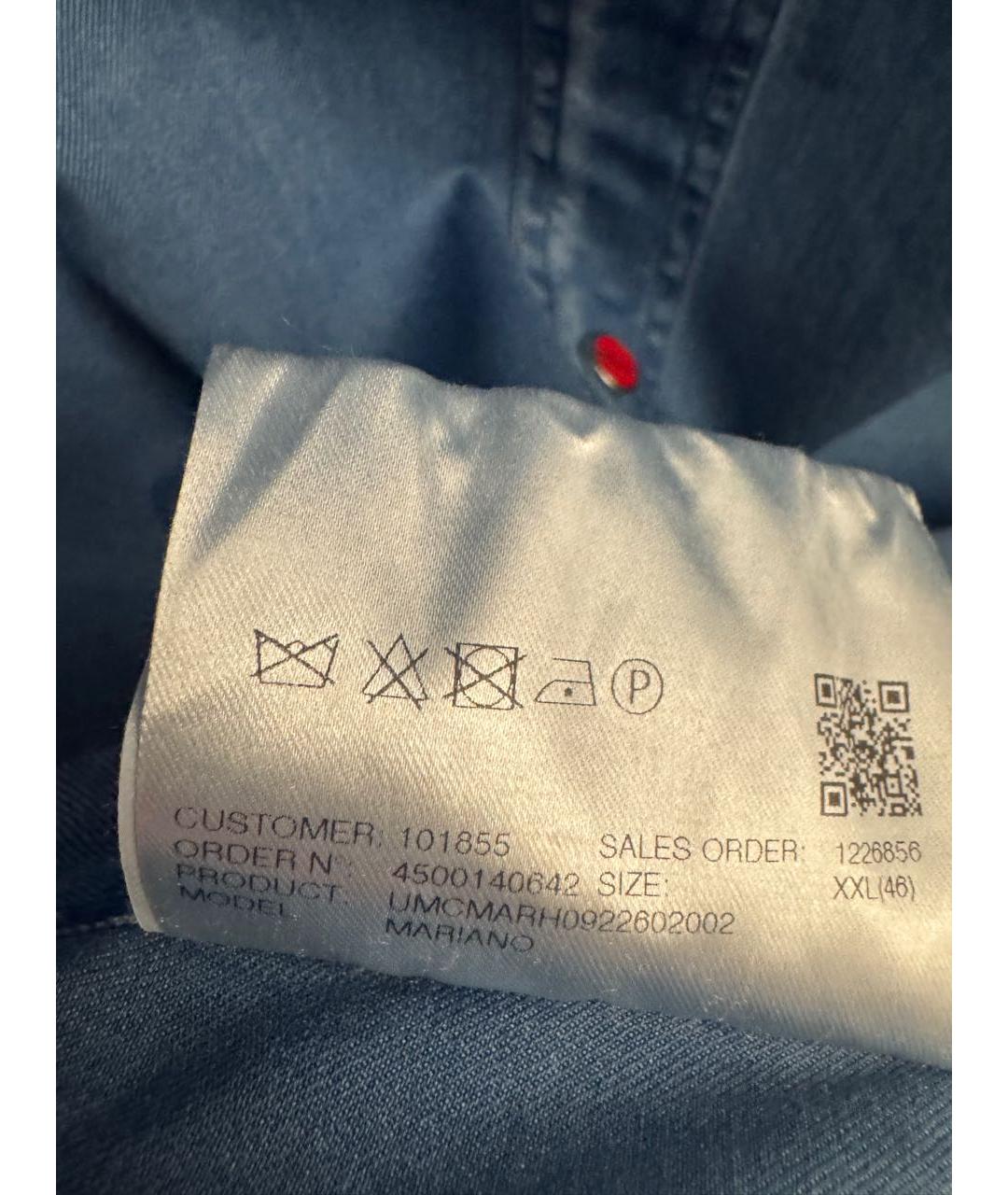 KITON Голубая хлопковая кэжуал рубашка, фото 6