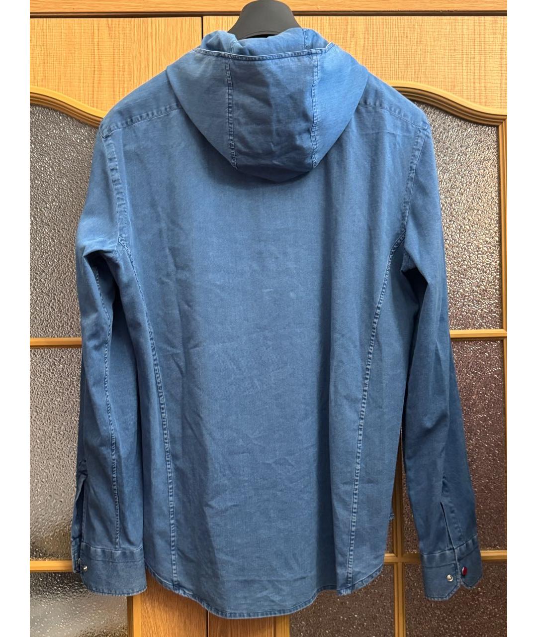 KITON Голубая хлопковая кэжуал рубашка, фото 2