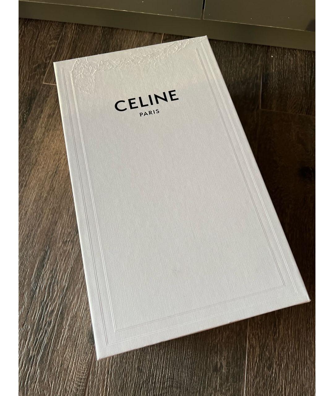 CELINE Белые кожаные кроссовки, фото 5