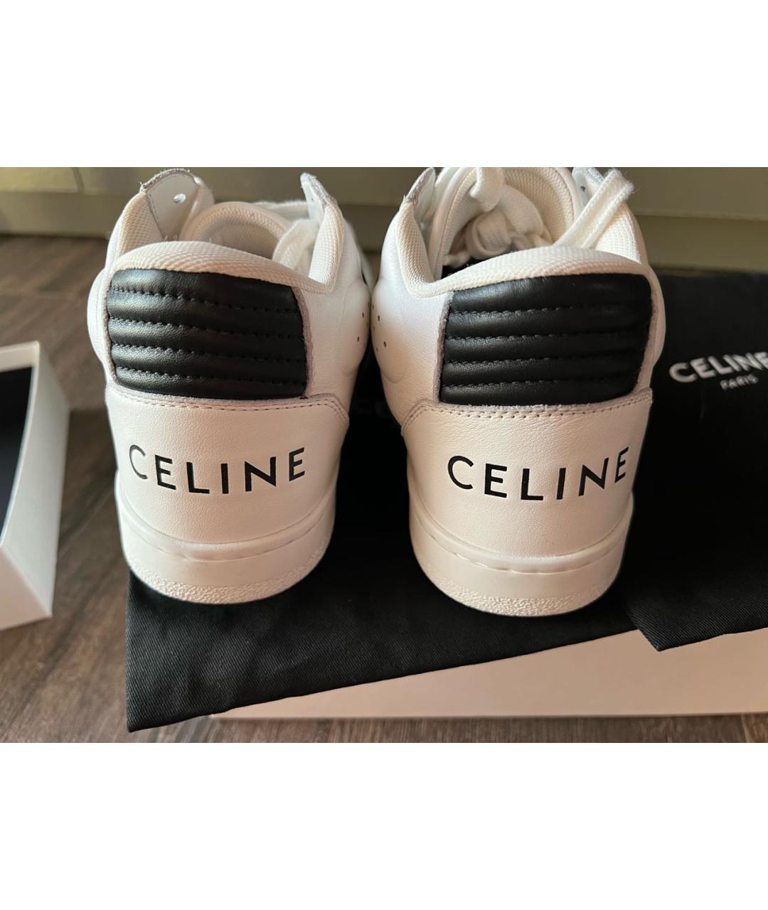CELINE Белые кожаные кроссовки, фото 7