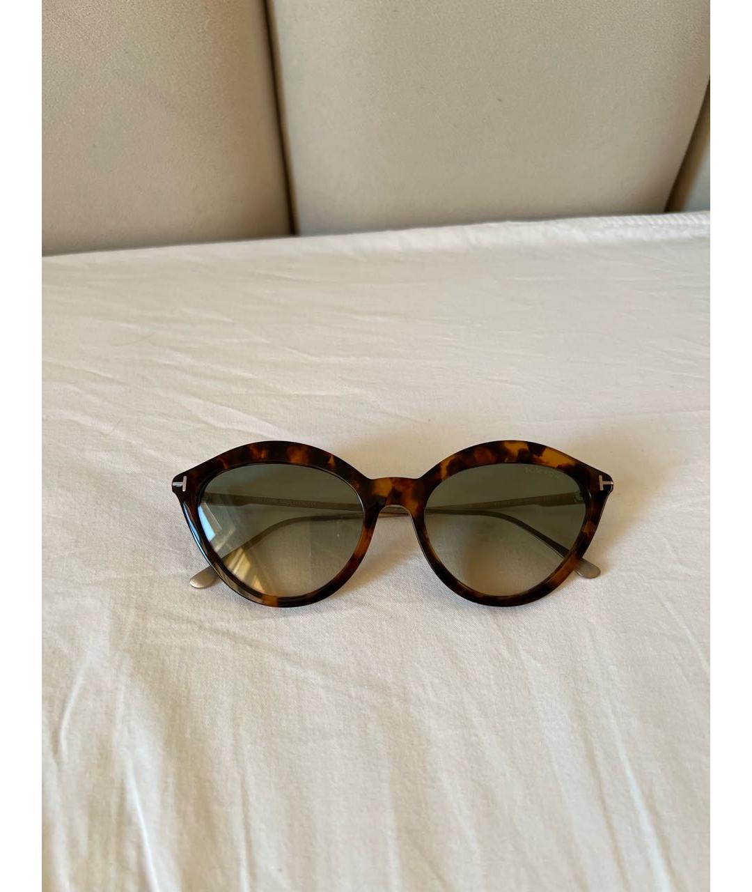 TOM FORD Коричневые пластиковые солнцезащитные очки, фото 5