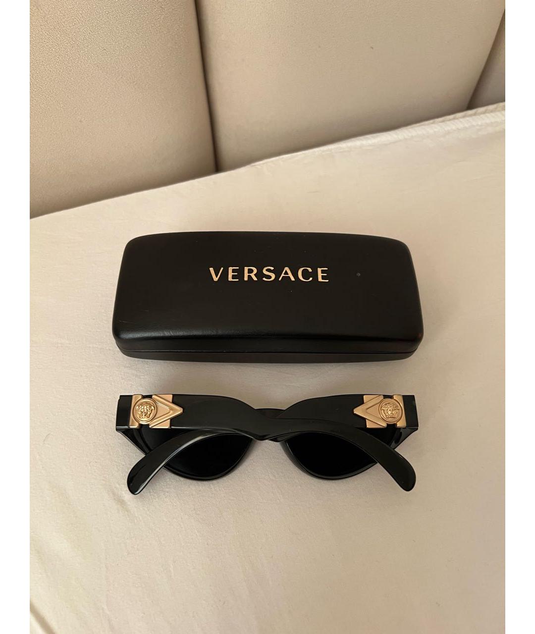 VERSACE Черные пластиковые солнцезащитные очки, фото 3